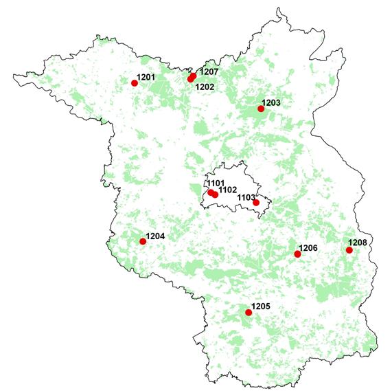 Lage der Level II Plots